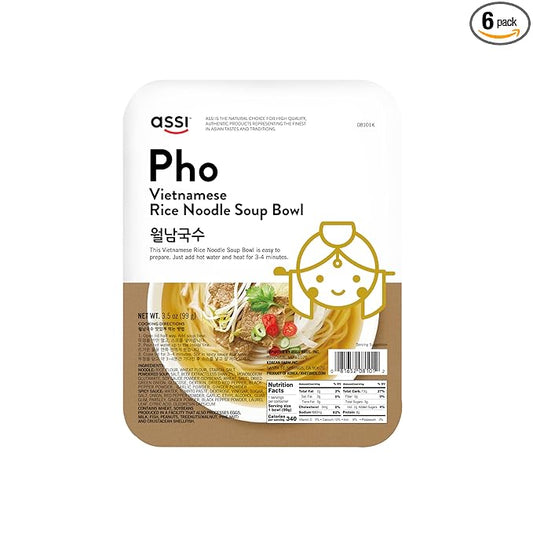 Assi Brand Pho Instant Vietnamese Noodle Soup (Pack of 6)